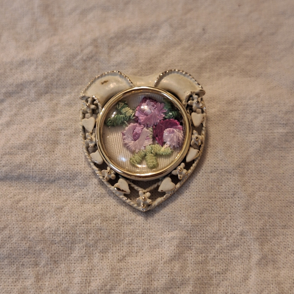 Floral Embroidered Brooch